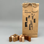 Holzmagnete – Set mit 19 verschiedenen Holzarten