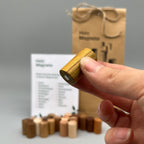 Holzmagnete – Set mit 19 verschiedenen Holzarten