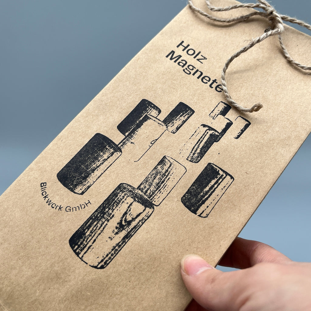 Holzmagnete – Set mit 19 verschiedenen Holzarten