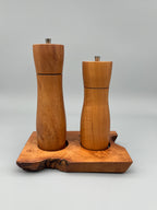 Pfeffer- und Salzmühle Set mit Brettli – Weissdorn