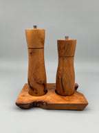 Pfeffer- und Salzmühle Set mit Brettli – Weissdorn