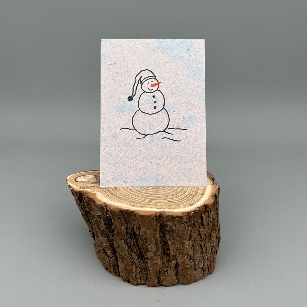 Karte handgeschöpft – Schneemann