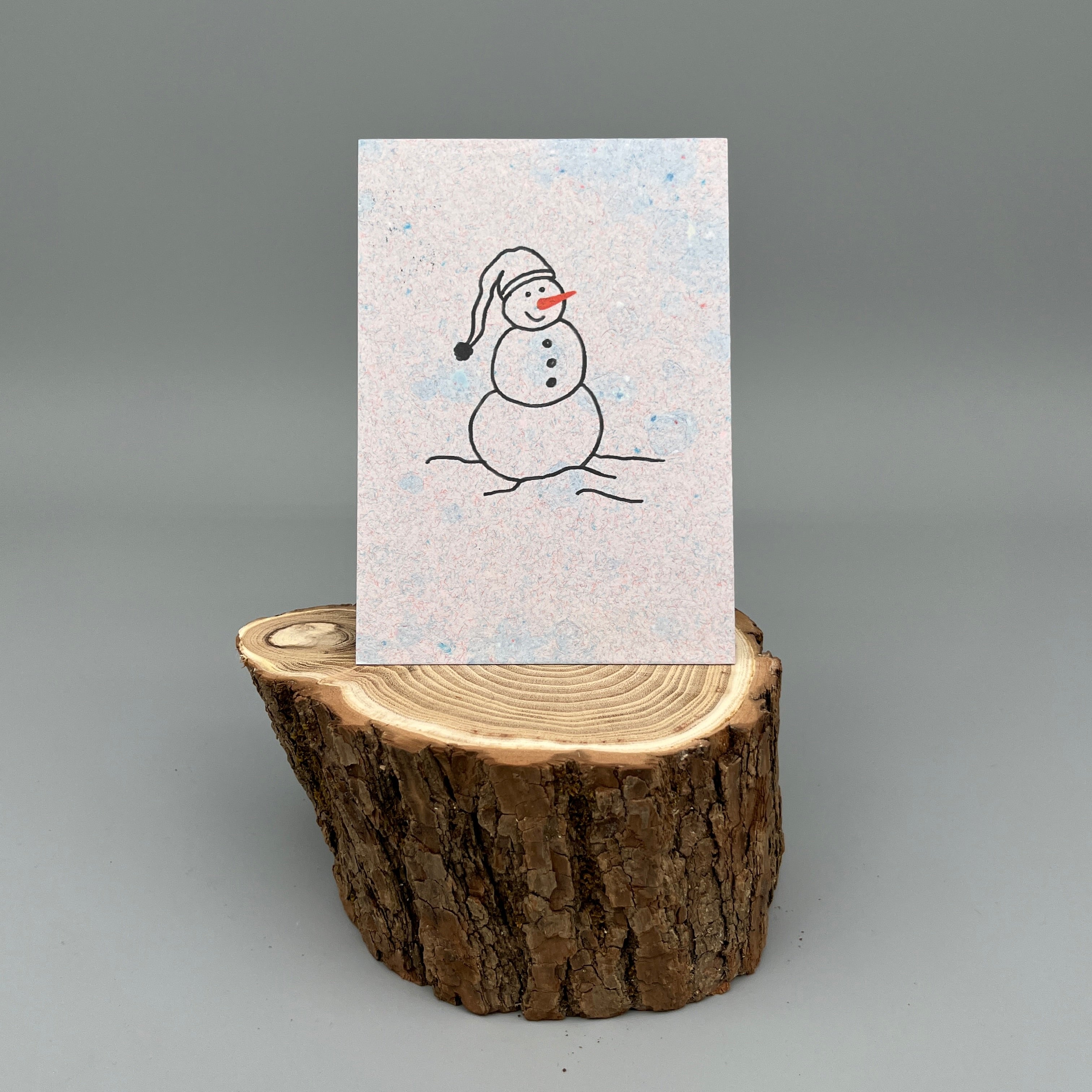 Karte handgeschöpft – Schneemann