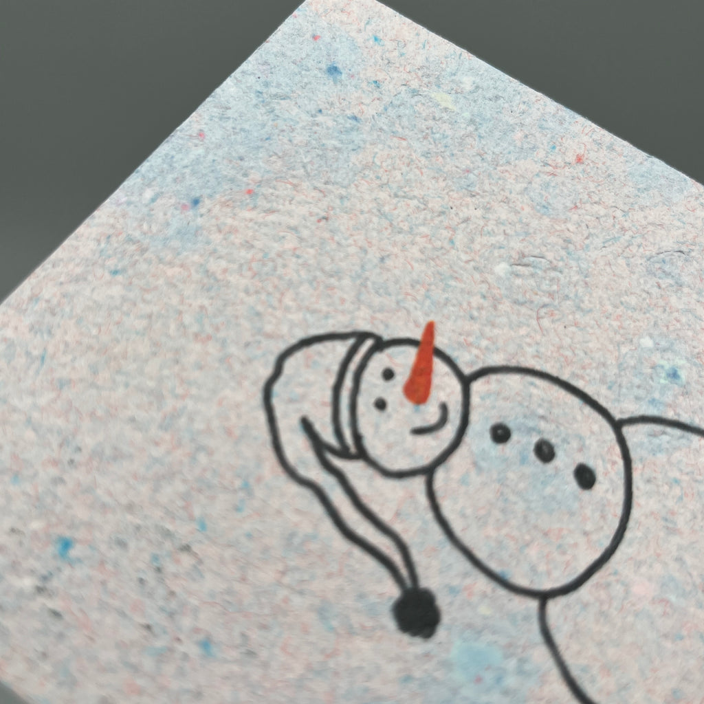 Karte handgeschöpft – Schneemann