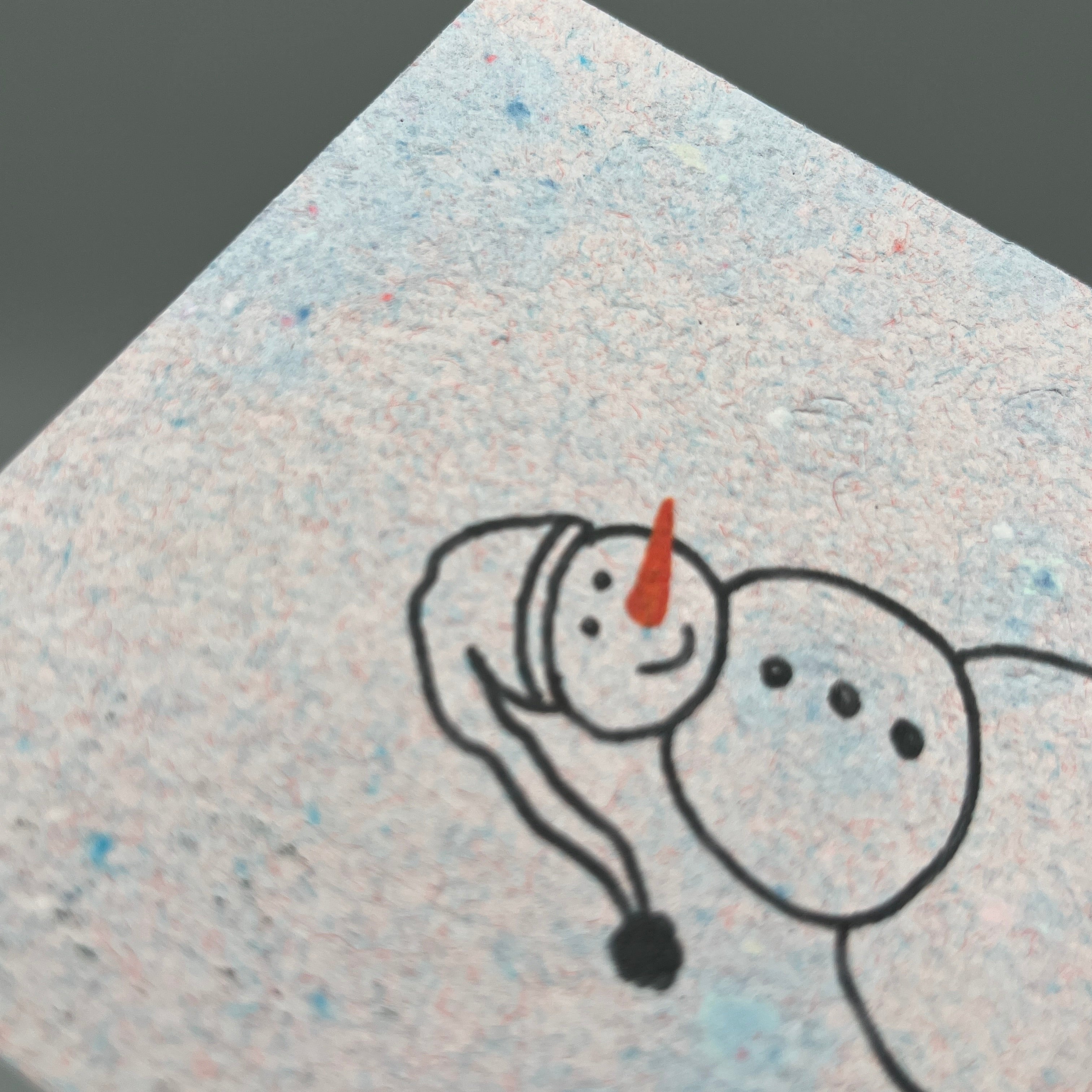 Karte handgeschöpft – Schneemann