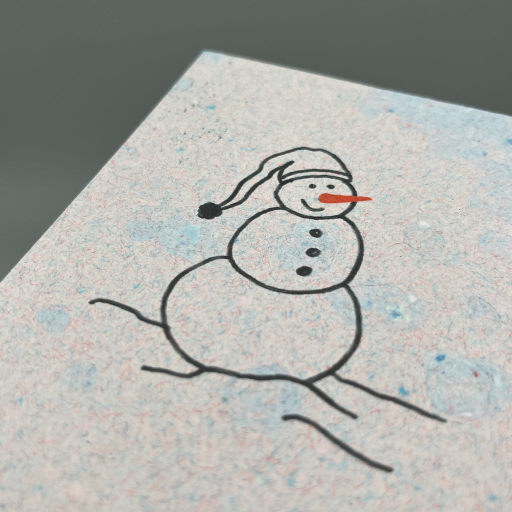 Karte handgeschöpft – Schneemann