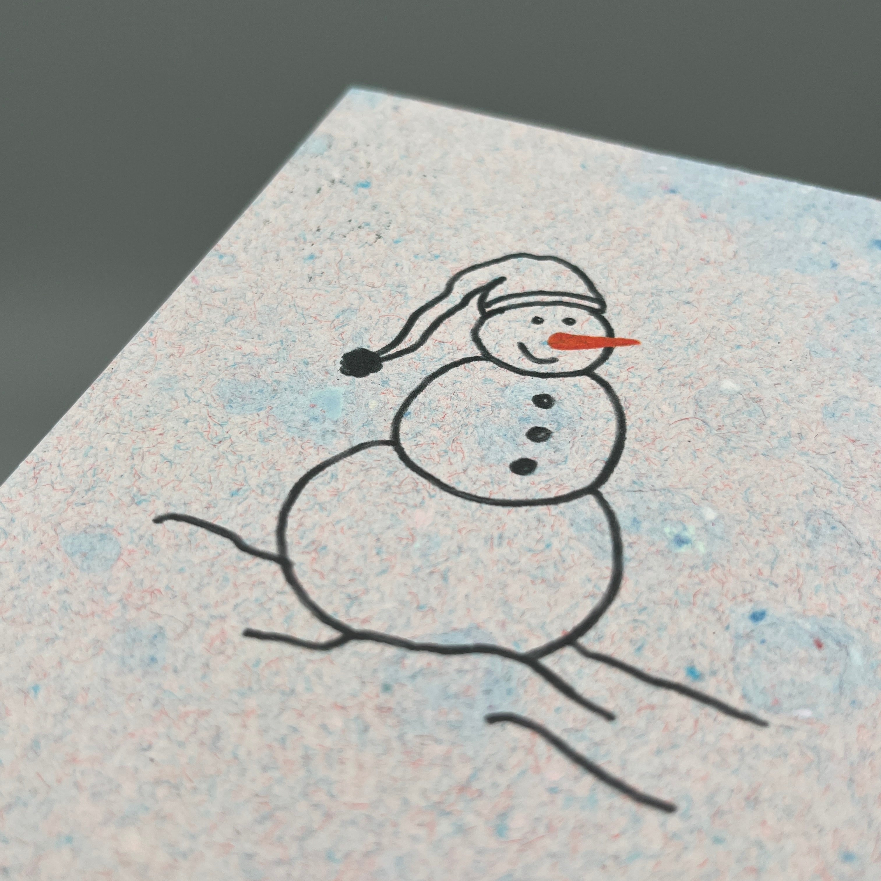 Karte handgeschöpft – Schneemann