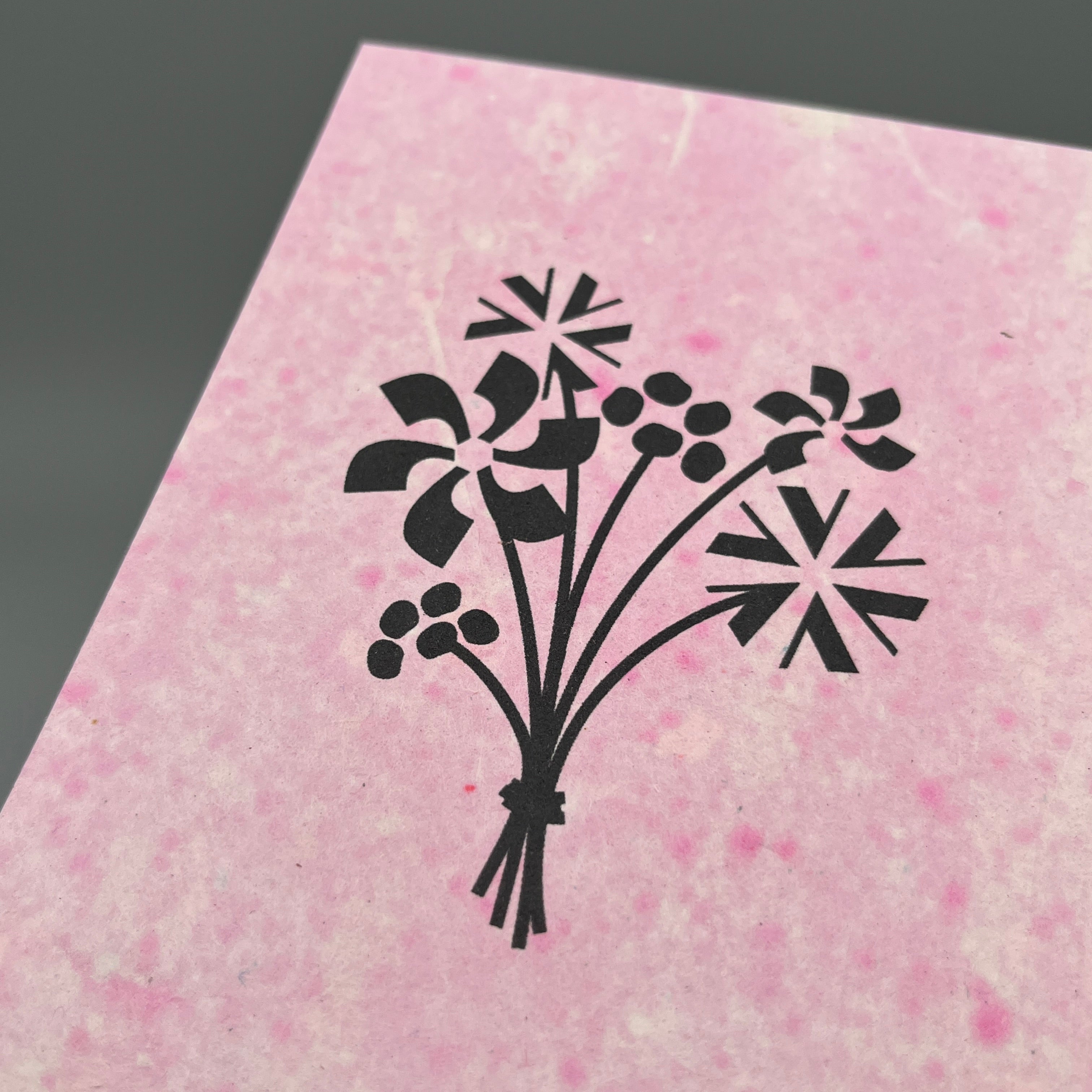 Karte handgeschöpft – Blumenstrauss