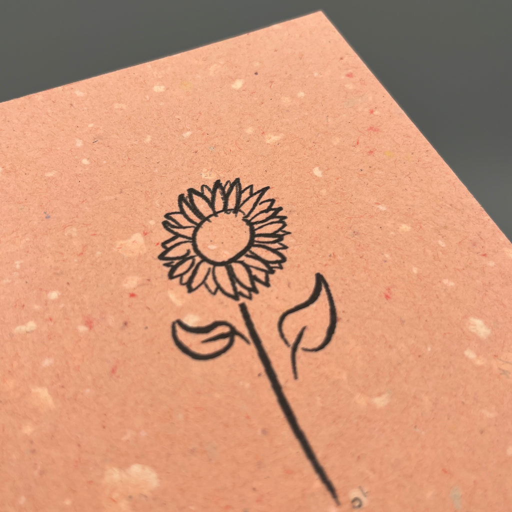 Karte handgeschöpft – Sonnenblume